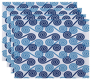 Rip Curl, Geometric Print Placemat, Set of 4, Blue