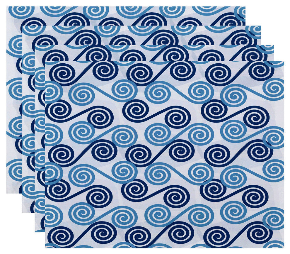 Rip Curl, Geometric Print Placemat, Set of 4, Blue