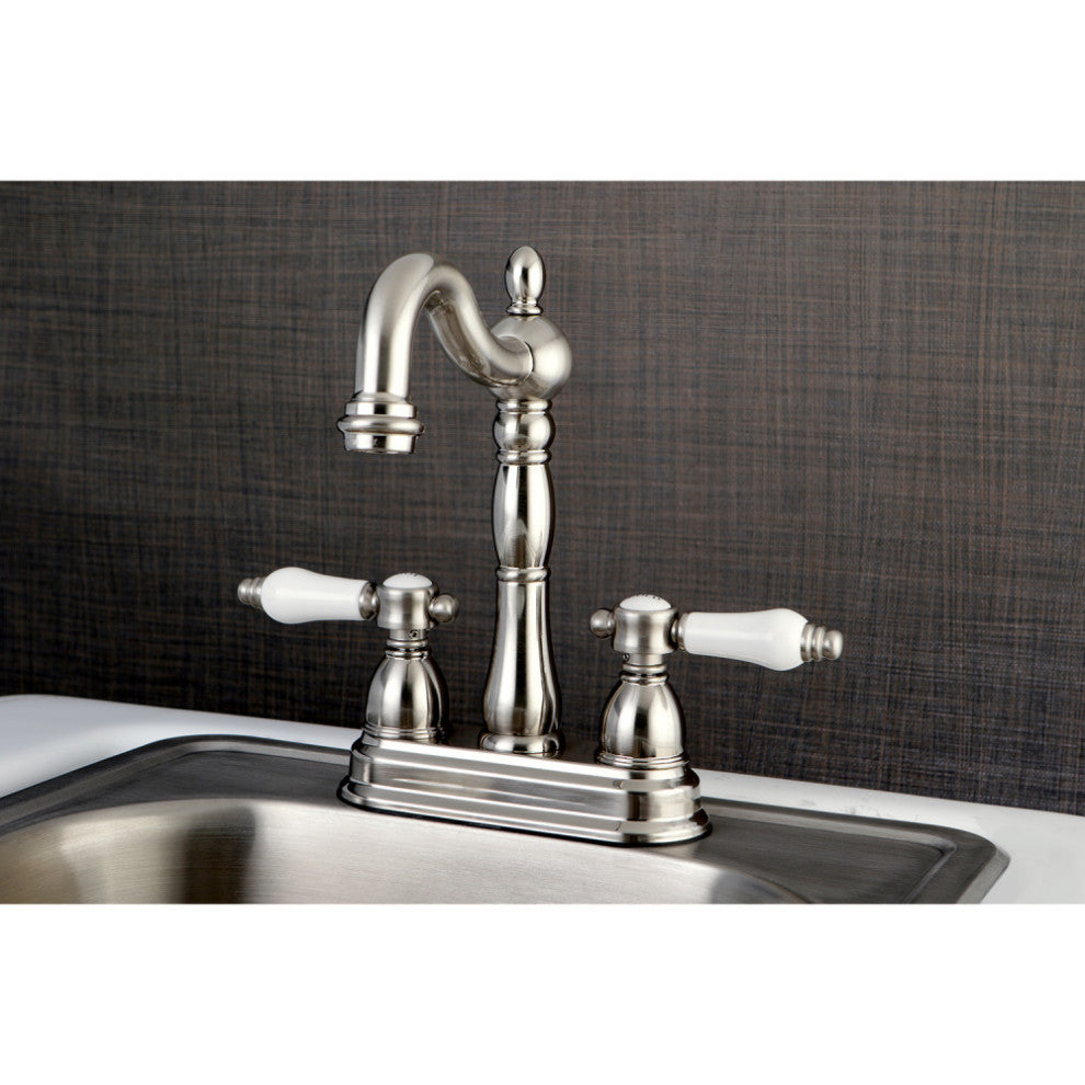 Kingston Brass 4" Centerset Bar Faucet, Brushed Nickel