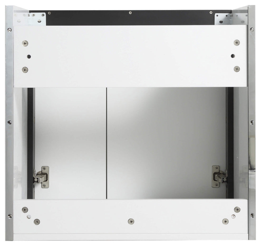 Oakville Wall Mount Bathroom Vanity, White Matte, 24", Chrome Hardware