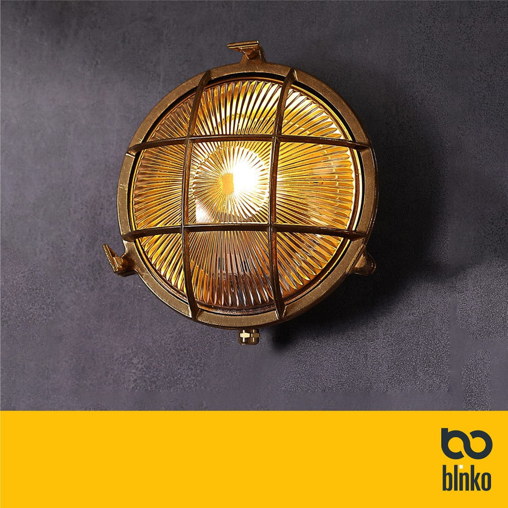 Round Vintage Industrial Wall Sconce Waterproof Wall Light Fixture