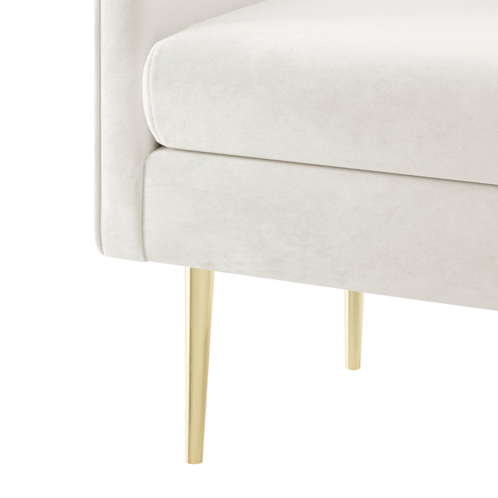 Marsha Velvet Bench, Dainty Cream