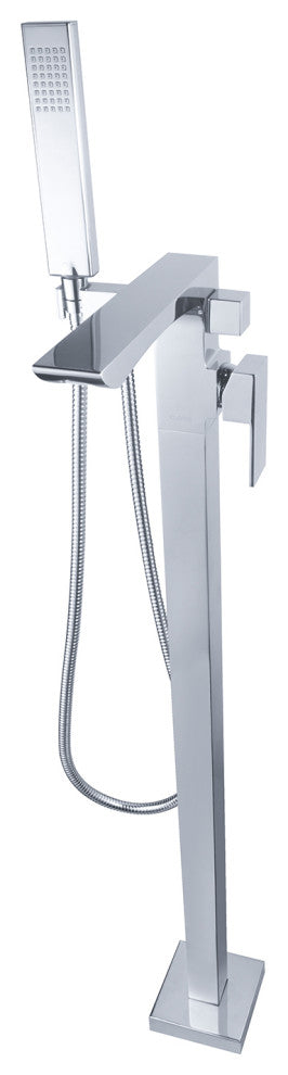 Single Handle Floor Mounted Freestanding Tub Filler, Chrome