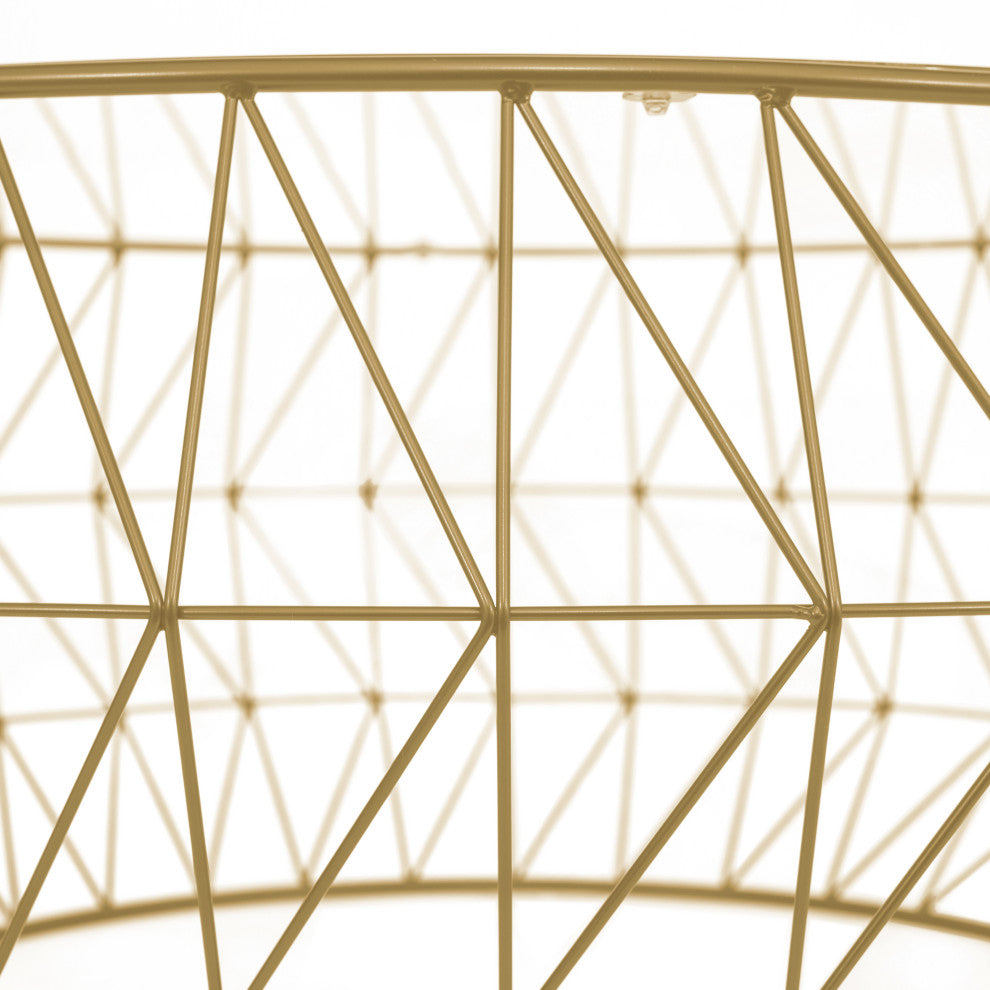 LeisureMod MD39GG Malibu Modern Round Glass Gold Coffee Table With Metal Base
