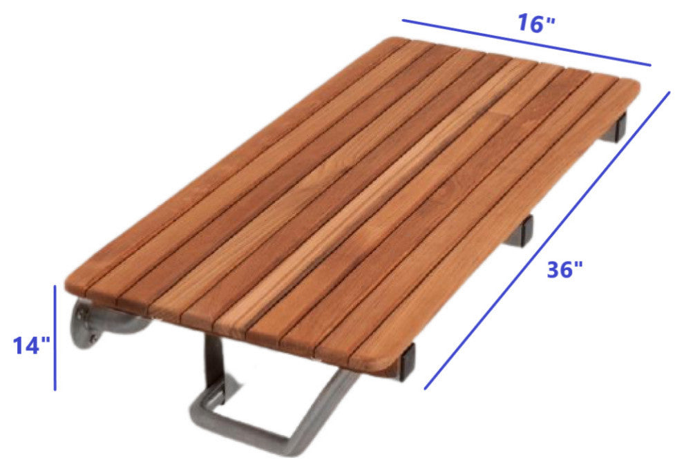 36" Premium Wall Mount Teak Shower Bench