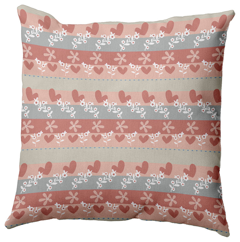 Love Garden Decorative Throw Pillow, Oatmeal, 16"x16"