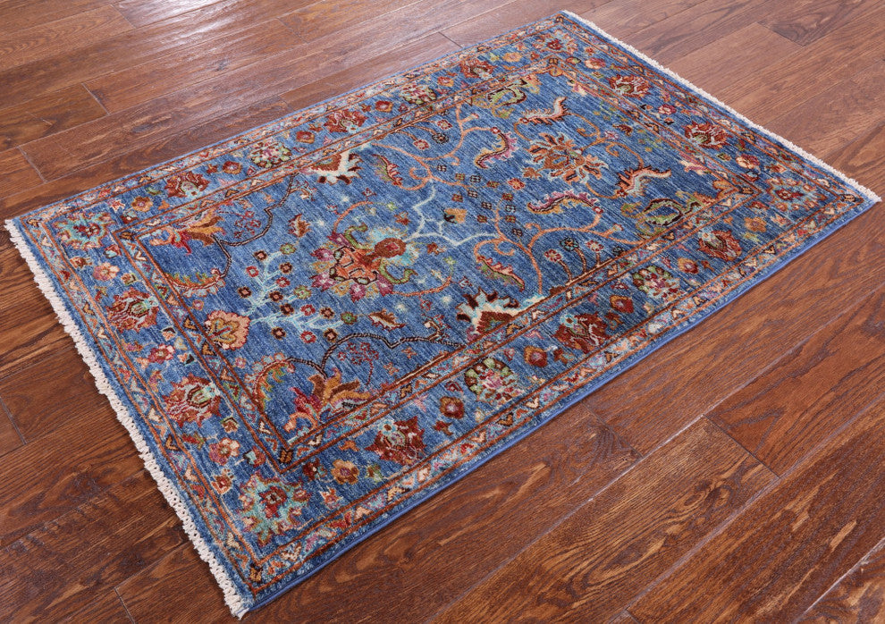 Hand-Knotted Persian Tabriz Rug 2' 8" X 3' 11" Q5797