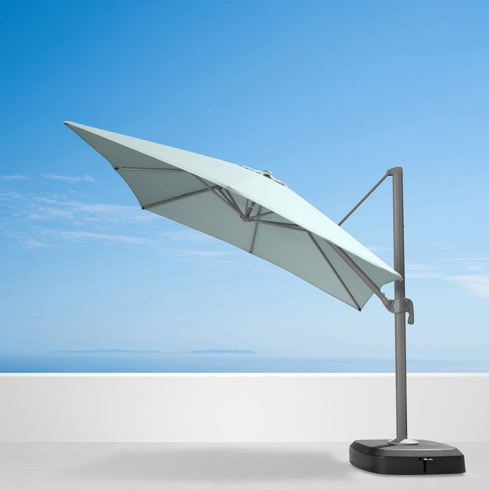 Portofino Comfort 10ft Sunbrella Outdoor Patio Resort Umbrella, Spa Blue