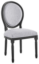 Emanate Vintage French Upholstered Fabric Dining Side Chair Black Light Gray