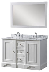 48" Kingswood Double Bath Vanity, White and Mirror