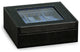 6 Watch Case, Glass Top Black Leather