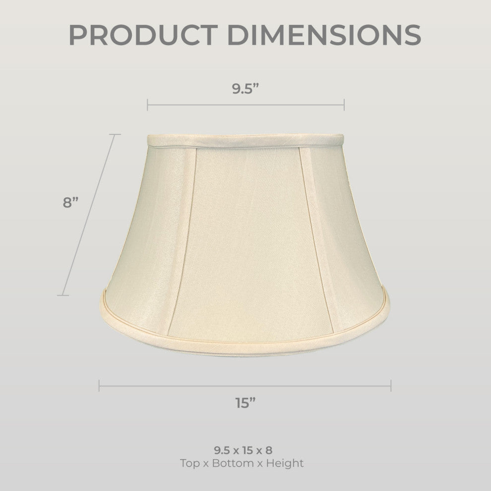 Royal Designs Shallow Drum Bell Bouillotte Lamp Shade, Beige, 9.5x15x8, Single
