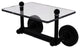 Prestige Regal Two Post Toilet Tissue Holder with Glass Shelf, Matte Black