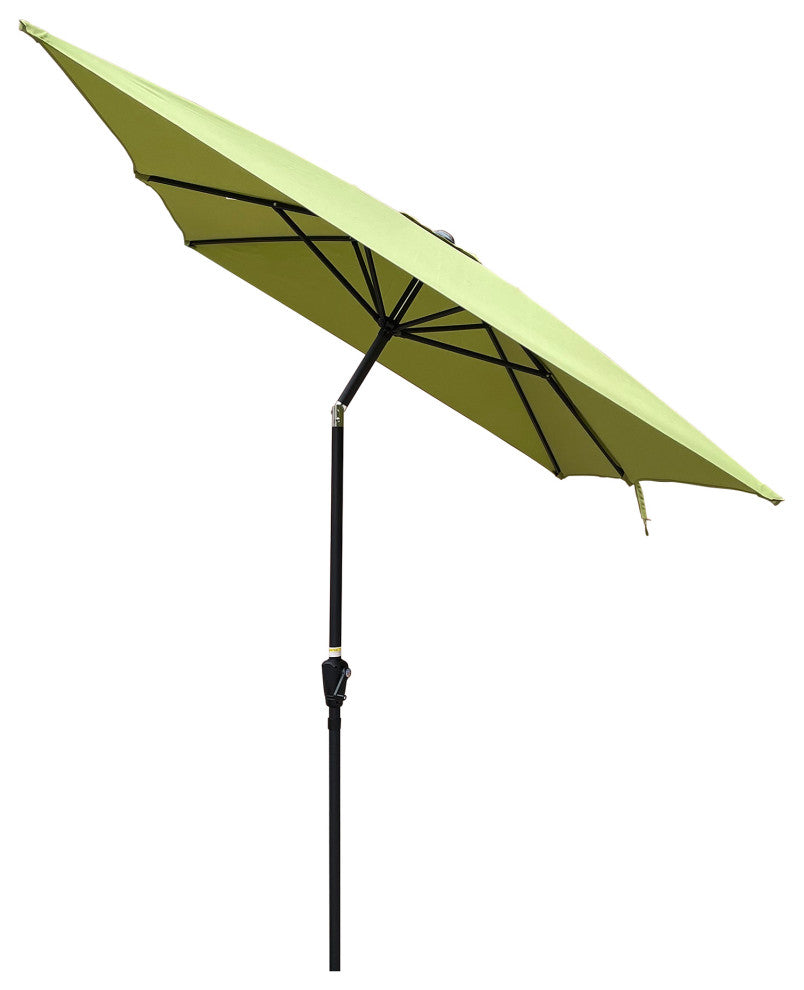 9' Outdoor Patio Market Umbrella With Push Button Tilt and Crank, Lime Green