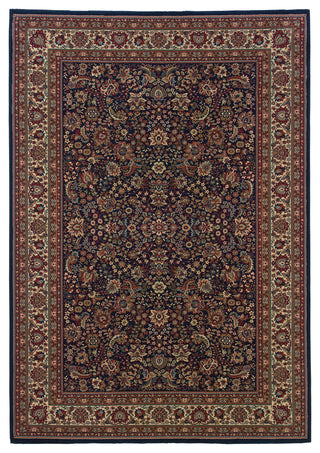 Aiden Traditional Vintage Inspired Blue/Red Rug, 8' Square
