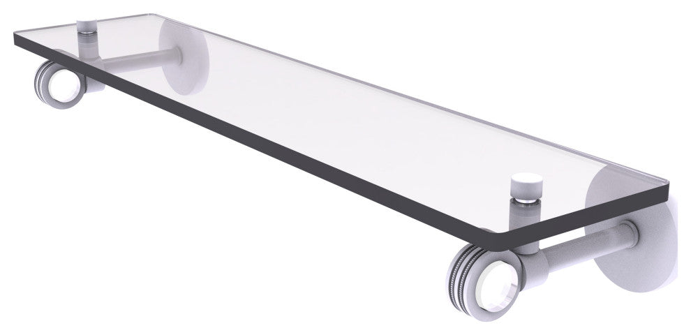Clearview 22" Glass Shelf with Dotted Accents, Matte White
