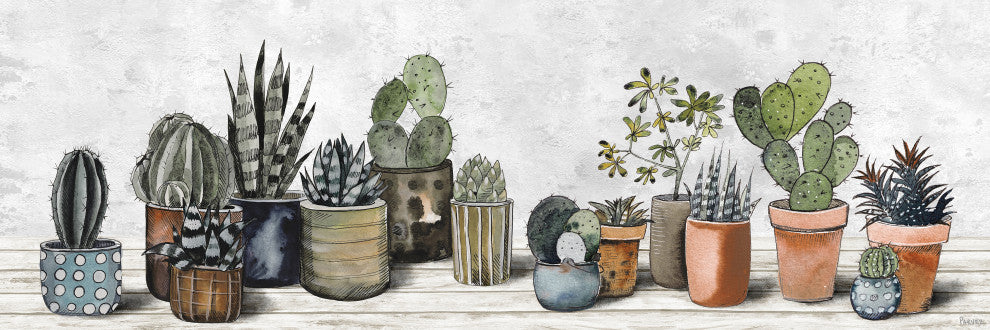 "Succulent Centerpiece" Painting Print on Wrapped Canvas