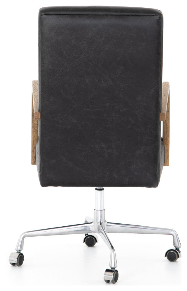 Bryson Channeled Desk Chair-Smoke