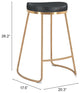 Bree Counter Stool, Set of 2 Black/Gold