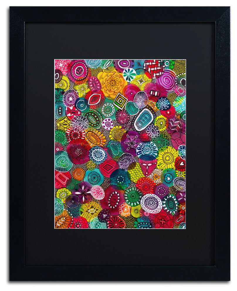 Hello Angel 'Autumn Jewels' Art, Black Frame, Black Mat, 20x16