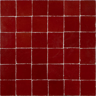 Handmade Mosaic Tile, Red, 12''x12'' Panel