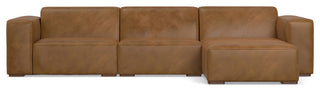 Rex Right-Facing Modular Sectional Sofa in Genuine Leather