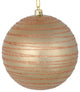 Vickerman N187680D 4" Cafe Latte Candy Finish Ball Ornament With Glitter Lines