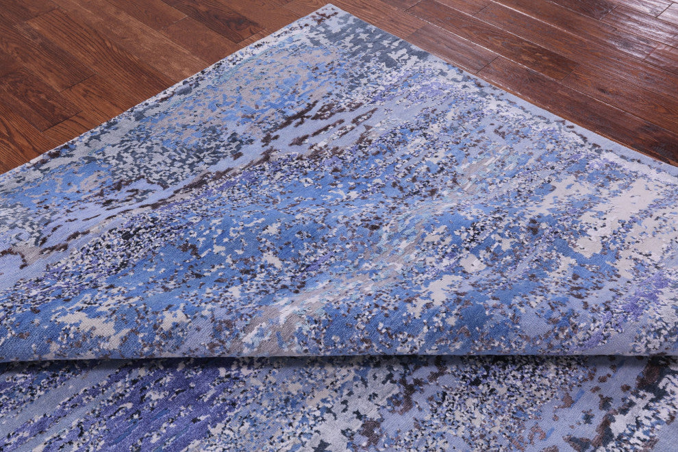 Wool & Silk Modern Hand Knotted Rug 7' 11" X 10' 2" - Q14877