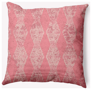 Pyramid Stripe Indoor/Outdoor Throw Pillow, Pink, 18x18"