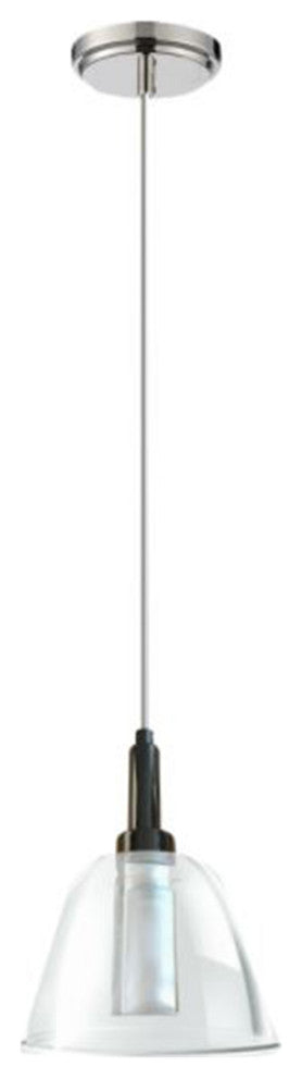 N907 1 Light Mini Pendant N907 Chrome Finish with Clear Glass
