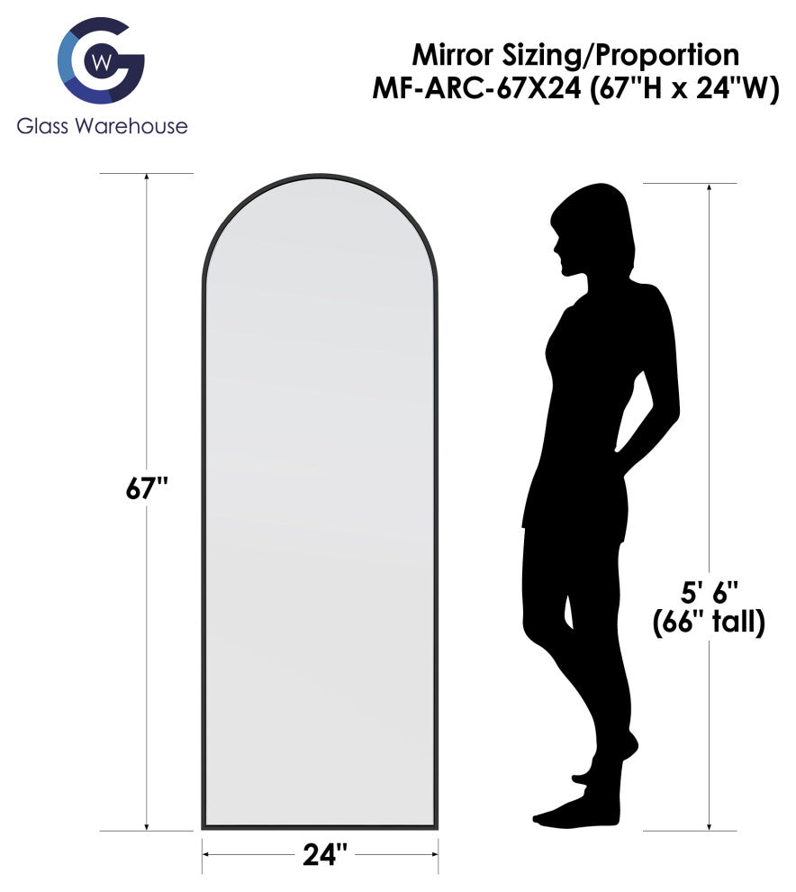 Kira 67 in x 24 in Arched Leaner Mirror