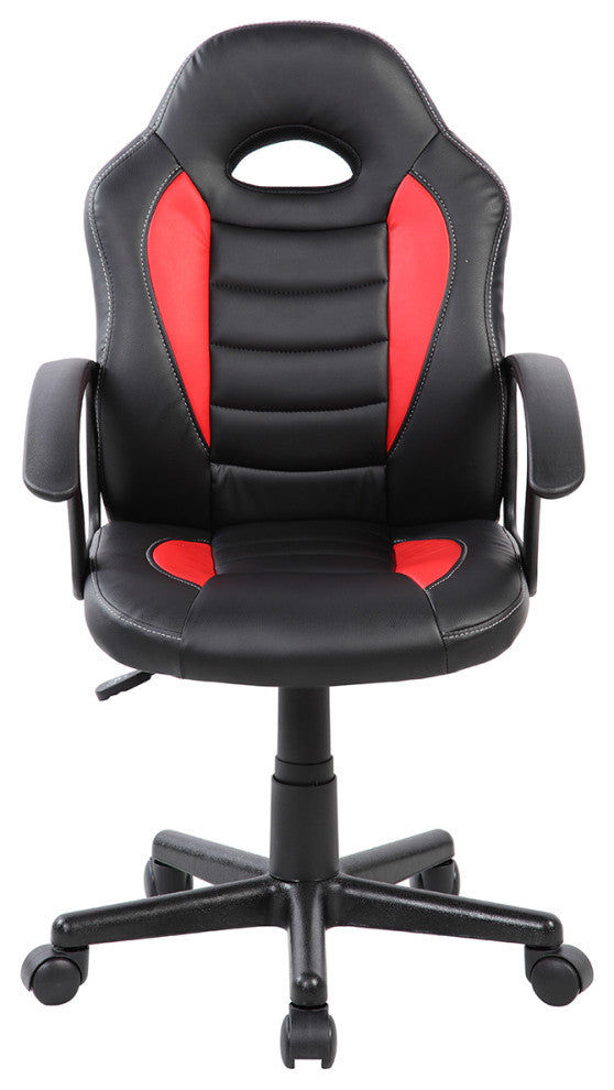 Techni Mobili Kid's Gaming and Student Racer Chair With Wheels, Red