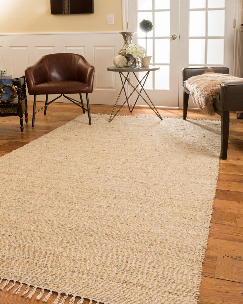 Natural Area Rugs 100% Natural Fiber Venice Jute Rug, Bleach, 5' X 8'