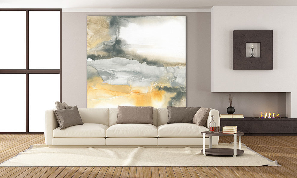 Minerals I Fine Art Giant Canvas Print, Yellow, Gray, 54"X54"