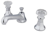 Celebrity Widespread Lavatory Faucet with Crystal Handle, Chrome