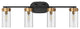 Modern 4-Light Bathroom Vanity Lighting Fixture with Glass Shades