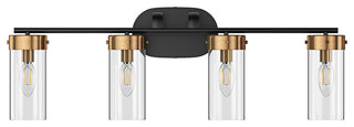 Modern 4-Light Bathroom Vanity Lighting Fixture with Glass Shades