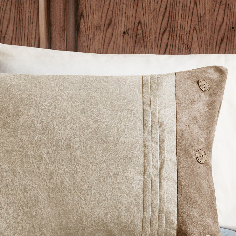 Madison Park Boone Lodge Cabin Microsuede 7-Piece Comforter Set, Taupe, Queen