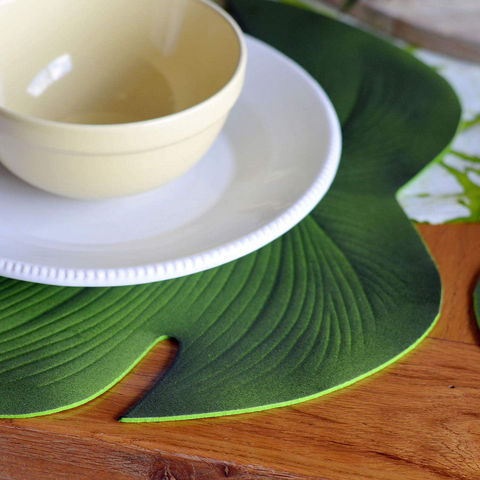 Palm Leaf Place Mats, Set of 4, 19"
