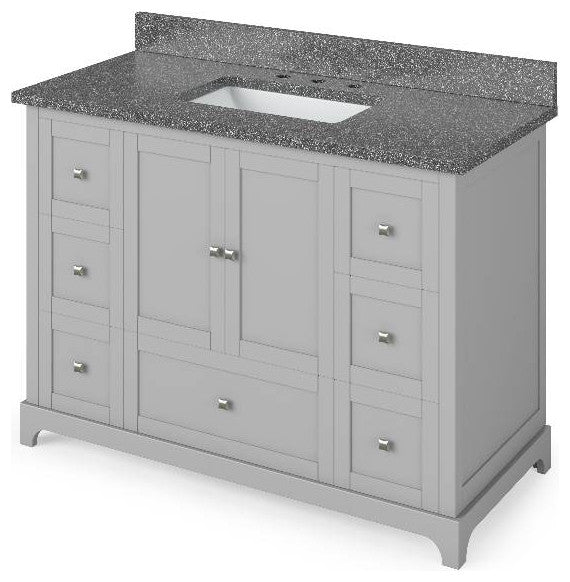 Addington Modern 48" Grey Vanity, Boulder Cultured Marble Vanity Top