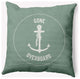 18x18" Gone Forever Overboard Nautical Decorative Indoor Pillow, Sage