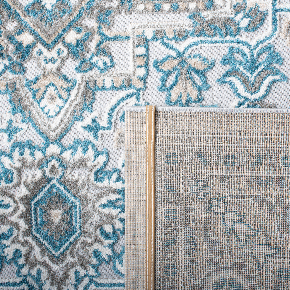 Safavieh Indoor-Outdoor Cabana Collection, CBN680 Rug, Navy/Grey, 3'x5'