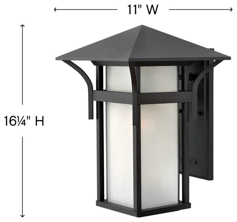 Hinkley Harbor Medium Outdoor Wall Mount Lantern, Satin Black