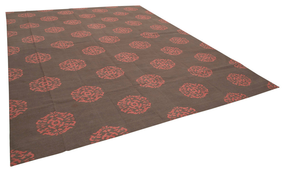 Rug N Carpet - Handmade Wool 10' 3'' x 13' 9'' Flatweave Dhurrie Kilim Rug
