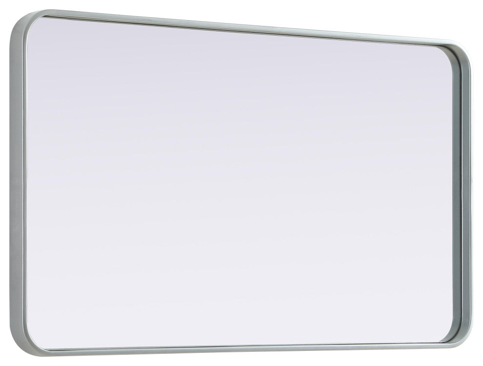 Home Living Contour Metal Rectangle Mirror 24x40, Silver