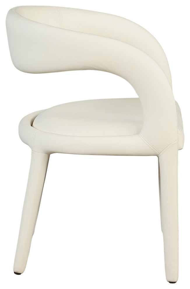 Meridian Furniture Sylvester Faux Leather Dining Chair, Cream