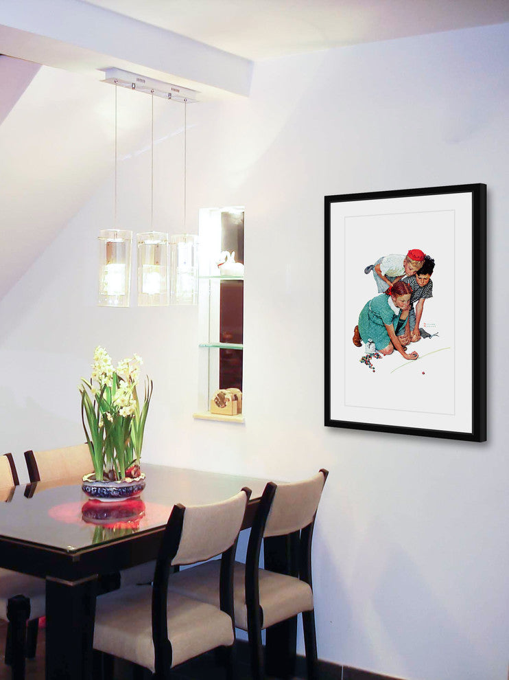 "Marbles Champ" Framed Art Print by Norman Rockwell