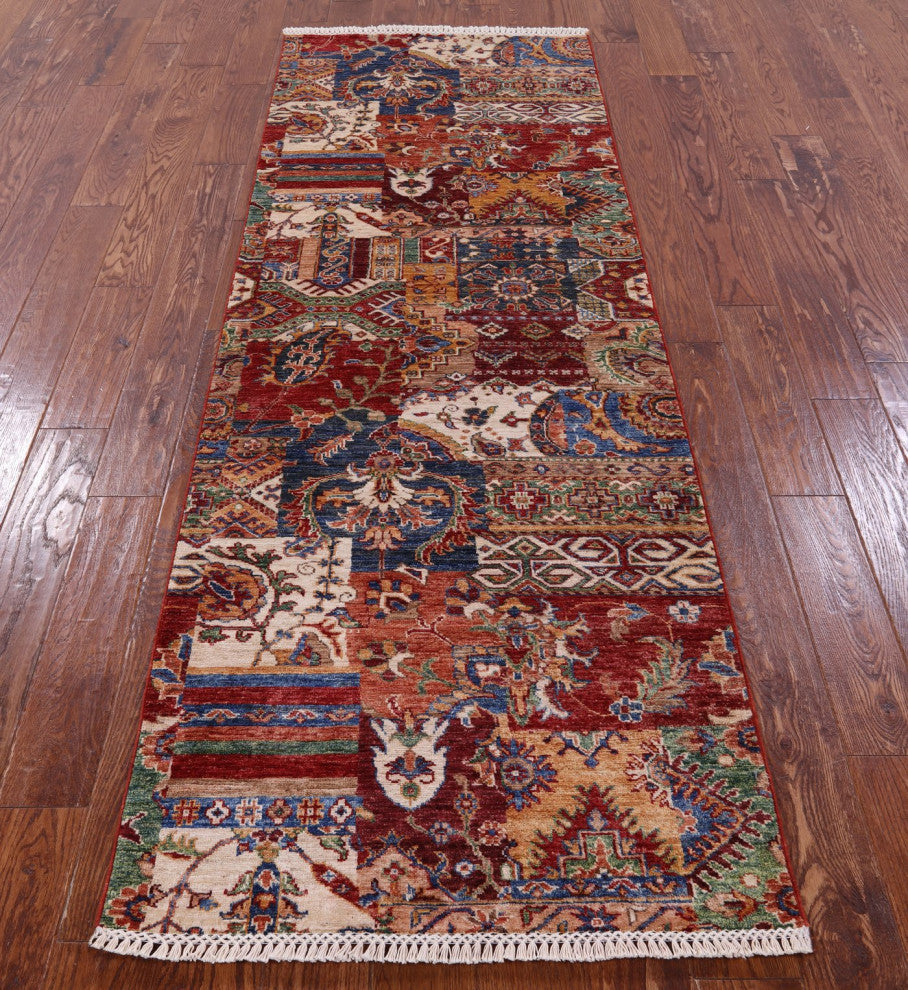 Runner Super Kazak Handmade Wool Rug 2' 10" X 8' 4" Q10184