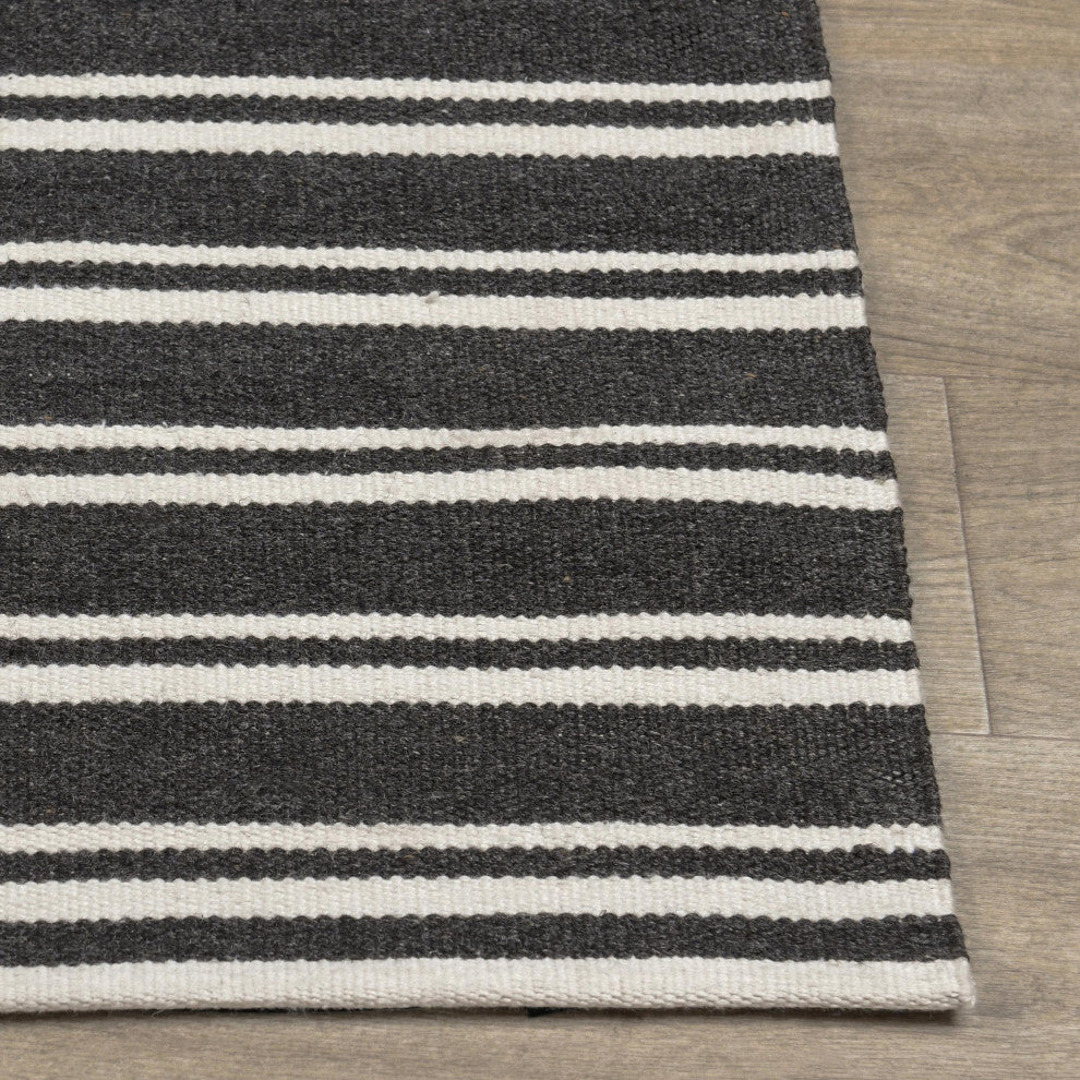 Palma Hand Woven Performance Fabric Area Rug, Charcoal, 5x8
