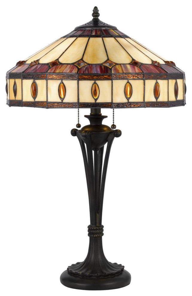 Tiffany 2 Light Table Lamp, Black